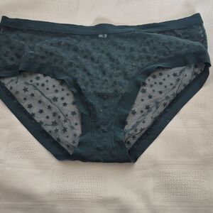 Victoria's Secret Teal Star Mesh Pantie
